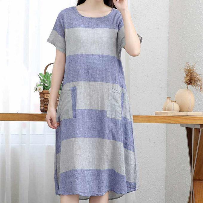 コットン リネン ワンピース シャンブレー ペールカラー パステルカラー ボーダー ストライプ ワンピ Aライン チュニック 綿 麻 ピンタック 春 夏 秋 半袖 レデ L1 Sakura ファッション 通販 Yahoo ショッピング