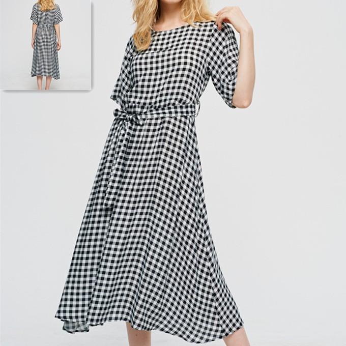 春物新作 サマーマキシワンピース ギンガムチェック ロングワンピース 半袖 ロング丈 マキシワンピ Aライン 体型カバー フレア 春 夏 秋 レディース サマー ブラ L2 Sakura ファッション 通販 Yahoo ショッピング