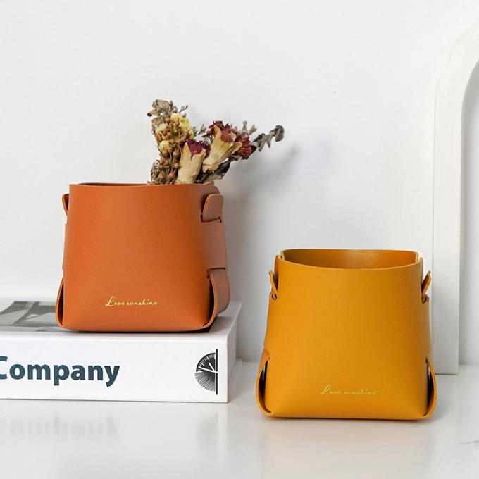 PU 合皮 フェイクレザー 組み立て 小収納 小ケース オシャレ 卓上