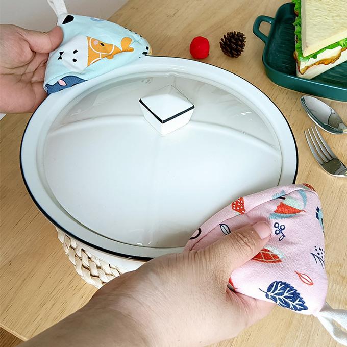 同色2点セット ミニミトン ミニ鍋つかみ 小さめ 三角鍋つかみ とんがり