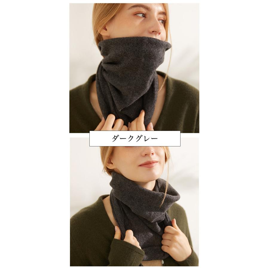 カシミヤ100％ スヌード ネックウォーマー 薄手 軽い レディース
