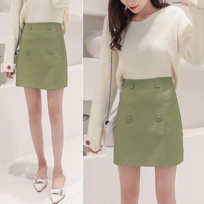 台形スカート ショートスカート 合成皮革 ミニスカート台形 クール