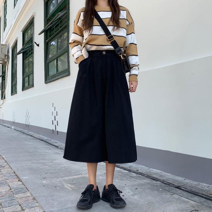 オーガニックコットン製 ミディ丈ポケットスカート♡ オーガニックコットンポケットギャザーロングスカート（ライト