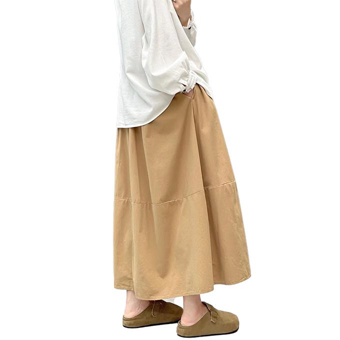 チノスカート レディース M L 春 夏 秋 綿100% 綿ツイル ほどいい 