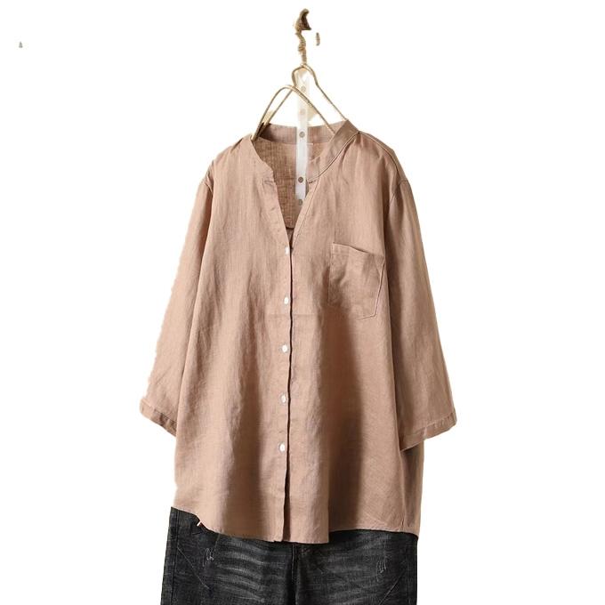 未使用 style+confort リネン100% スキッパーシャツ 麻 楽天市場】【新色追加】リネンミックススキッパーシャツ レディース