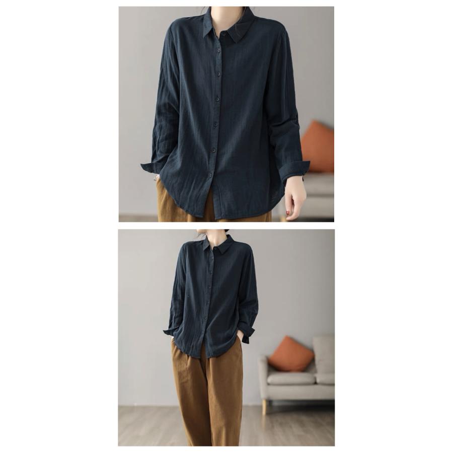 ダブルガーゼ シャツ レディース 春 夏 秋 冬 M L XL 2XL 10カラー 綿