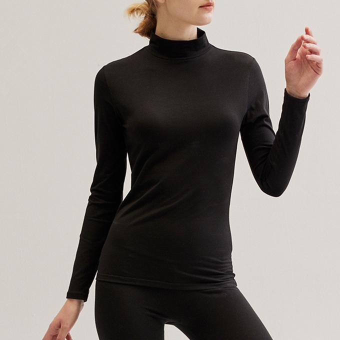 ハイネック ロンt レディース 長袖 tシャツ 長綿ミックス モックネック