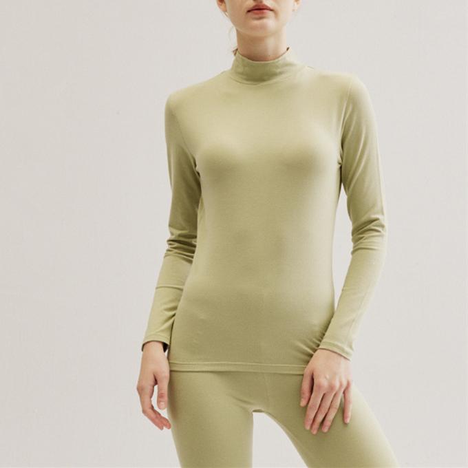ハイネック ロンt レディース 長袖 tシャツ 長綿ミックス モックネック