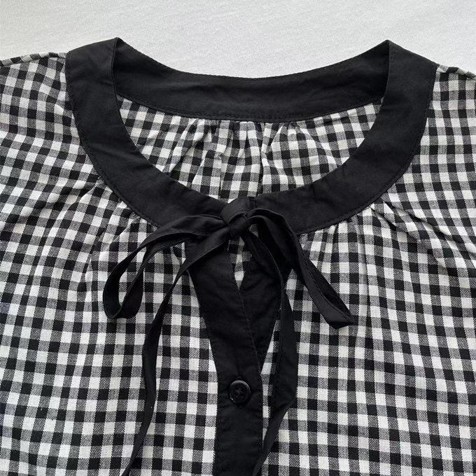 Butcher products コットンリネン ギンガムシャツ s-s 15 ギンガムチェック シャツ レディース 秋 春 綿麻 リネン10% ギンガム