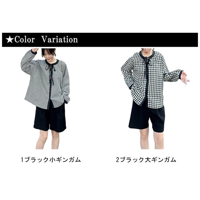 ギンガムチェック シャツ レディース 春 秋 綿麻 リネン10 ギンガムチェック シャツ レディース 春 秋 綿麻 リネン10