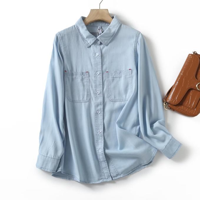 リヨセル テンセル デニムシャツ レディース M L XL 2XL ソフトデニム