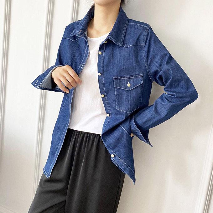 デニムシャツ ダンガリーシャツ レディース ストレッチ のびのび デニムシャツ ダンガリーシャツ レディース ストレッチ のびのび