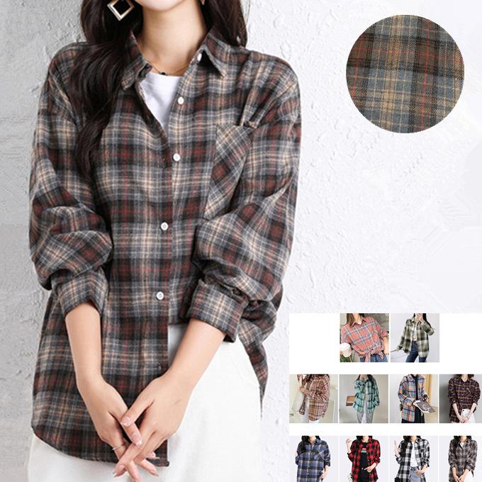 21 春秋物新作 レディース トップス チェックシャツ ライトフランネル シャツ 薄起毛 微起毛 ライトネルシャツ ソフト ビックシャツ ドロップショルダー ゆっ S0a Sakura ファッション 通販 Yahoo ショッピング