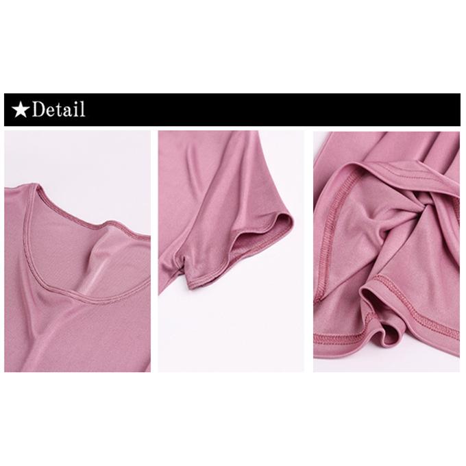 シルク30% tシャツ レディース シルク トップス 半袖 3分袖 PO