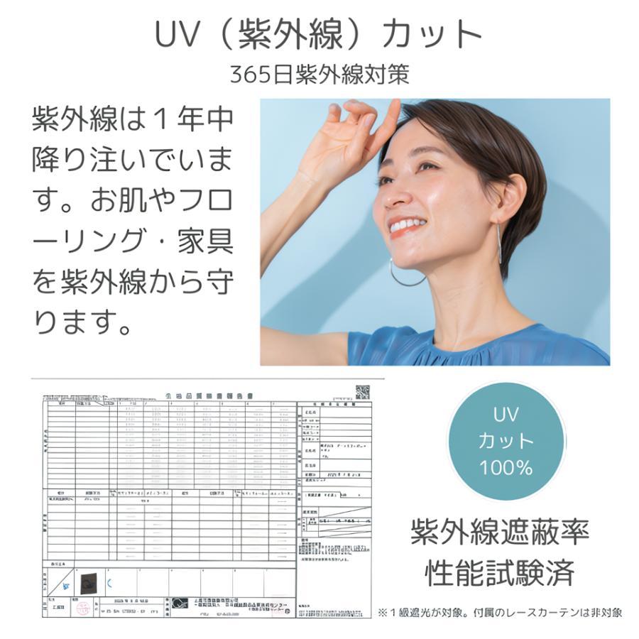 さくらインテリア 1級遮光 無地 カーテン レース付き 4枚set 幅100cm