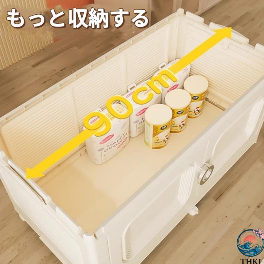 家庭用収納棚 幅90cm 大容量 組立不要 THKJ 赤ちゃん衣装 折りたたみ式収納棚 防塵 ガーデニングにおすすめ 使いやすい 便利 人気 注目アイテム 定番の画像