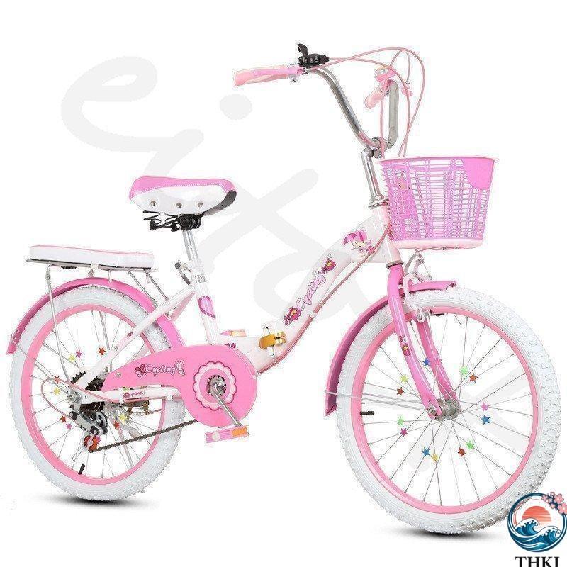 折りたたみ式 子供用自転車 20インチ 変速自転車 6段変速 キッズバイク THKJ ピンク 高さ調節能 誕生日プレゼント 前後二重ブレーキ設計会社大量注文承りの画像