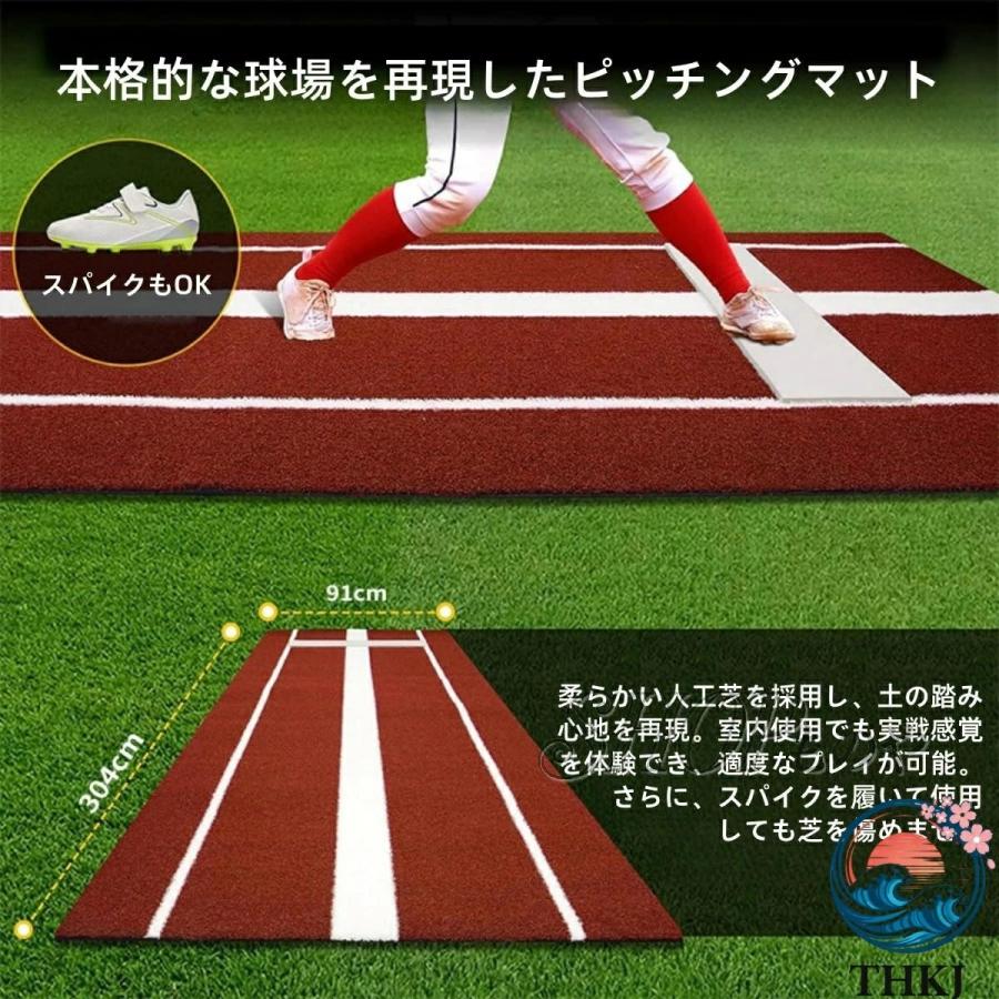 野球バッティングパッド 野球バッターマット 野球練習マット 高密度人工芝と5mmEVA滑り止めマット製 THKJ プロ野球用品 投球練習 持ち運びが簡単 室内 屋外の画像