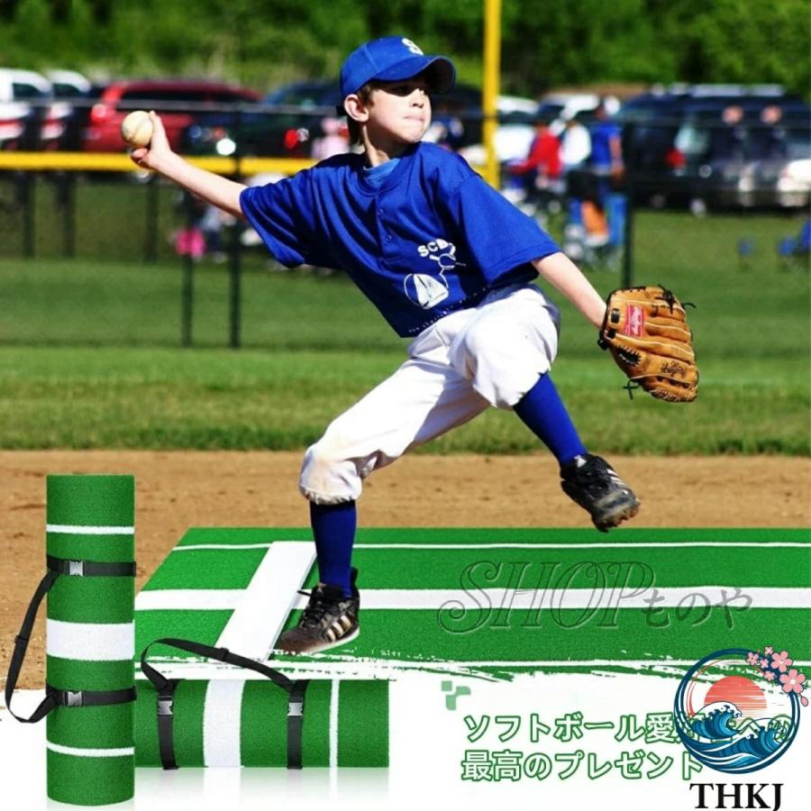 野球バッティングパッド 野球バッターマット 野球練習マット 高密度人工芝と5mmEVA滑り止めマット製 THKJ プロ野球用品 投球練習 持ち運びが簡単 室内 屋外の画像