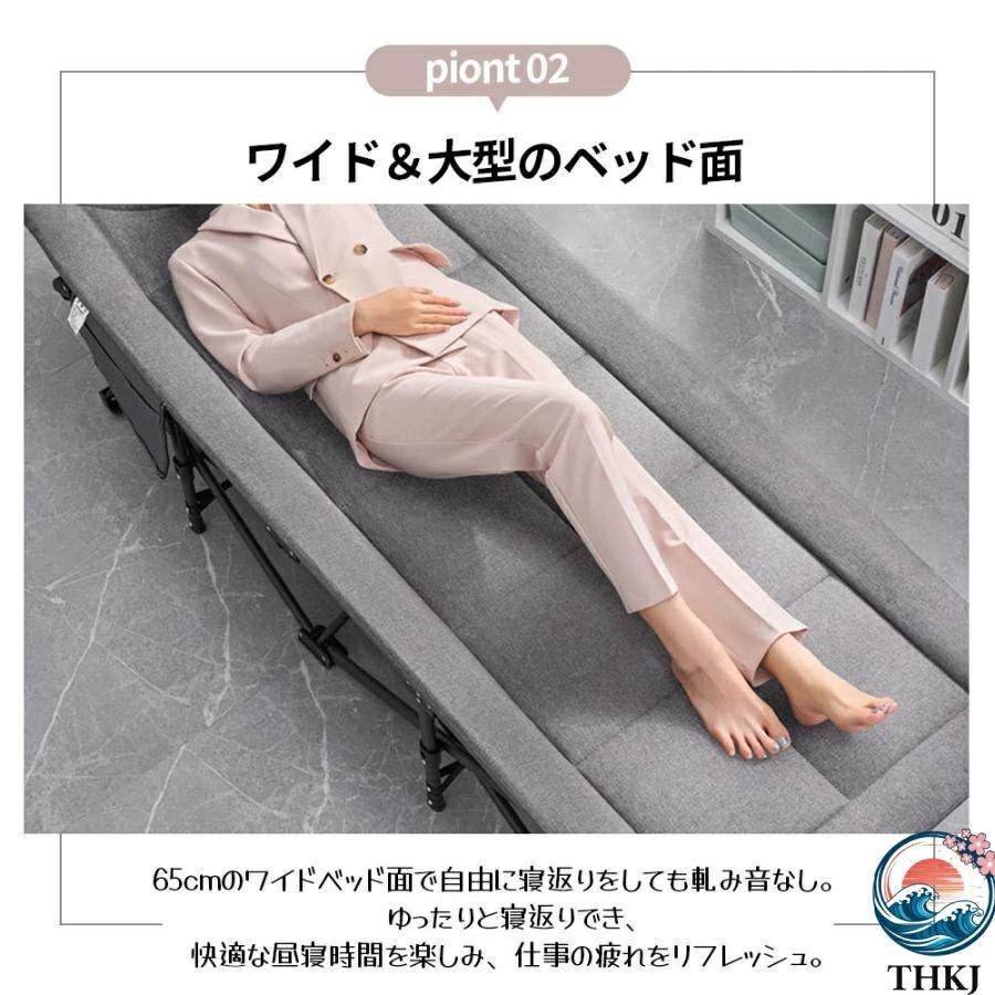 折りたたみベッド 簡易ベッド 折り畳みベッド 組み立て不要 収納便利  室内外兼用 コンパクト 通気性 軽量 アウトドア キャンプ オフィス 持ち運び便利_2