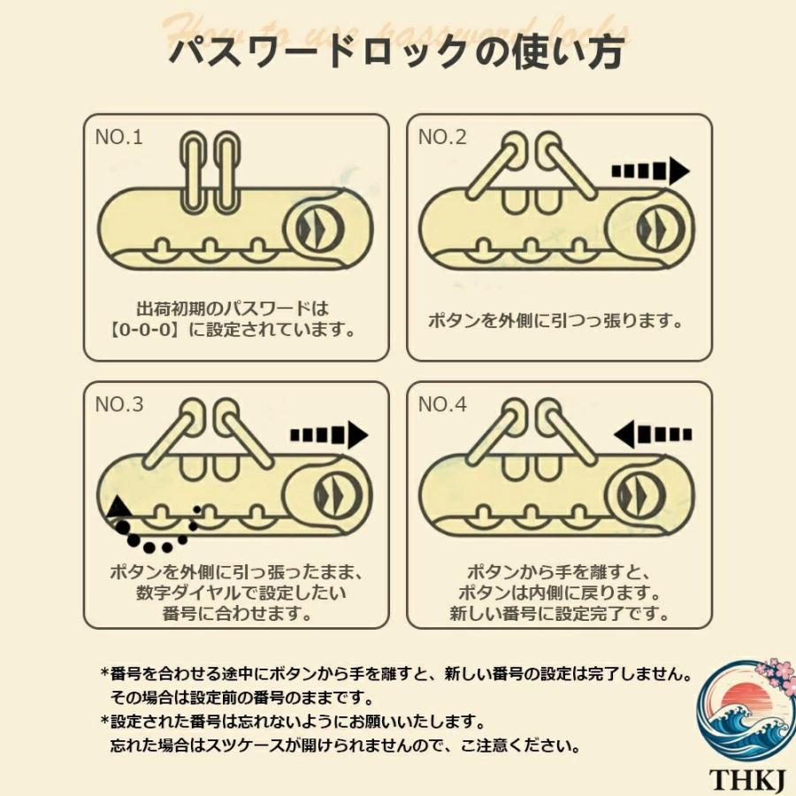 スーツケース Sサイズ 機内持込 キャリーケース THKJ キャリーバッグ 軽量 かわいい ダイヤルロック ダブルキャスター 省スペース 使いやすい 収納便利_2