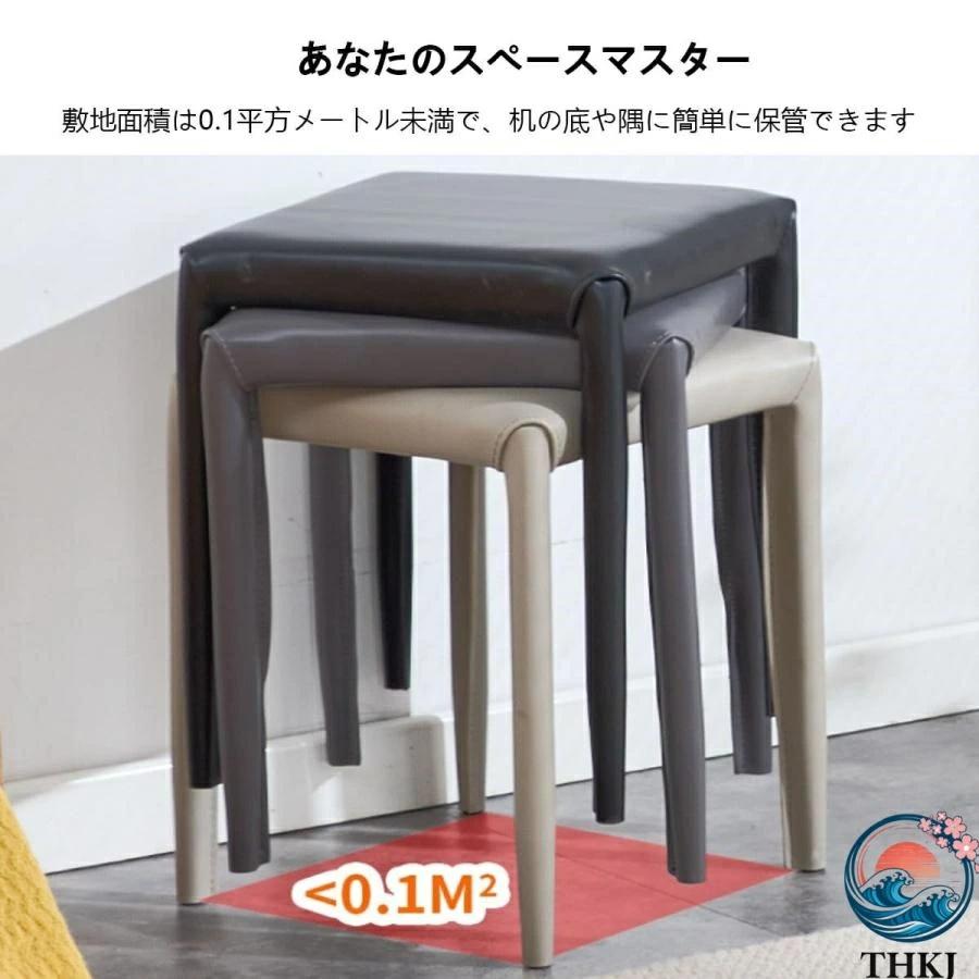 ダイニングチェア スタッカブルスツール THKJ 軽量 PU素材 積み重ね可能 持ち運び便利 使いやすい キャンプにおすすめ 人気 注目アイテム 便利 定番 新生活の画像