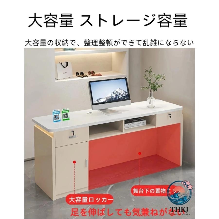 レジカウンター 受付カウンター おしゃれ  受付台 木製 レジ台 小さい ライト付き 空間になじむ おすすめ 注目アイテム 便利 定番 毎日使える 新生活_3