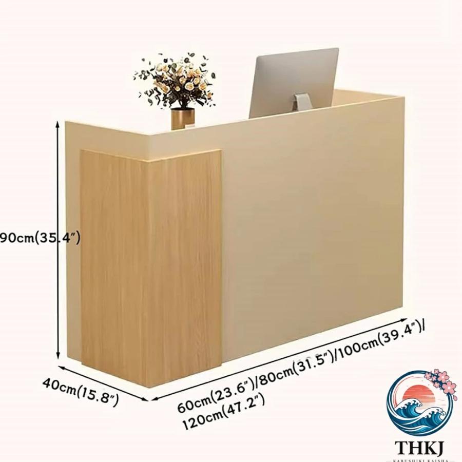 受付カウンター 小規模店舗のレジ 木製 カウンターテーブル 引き出し