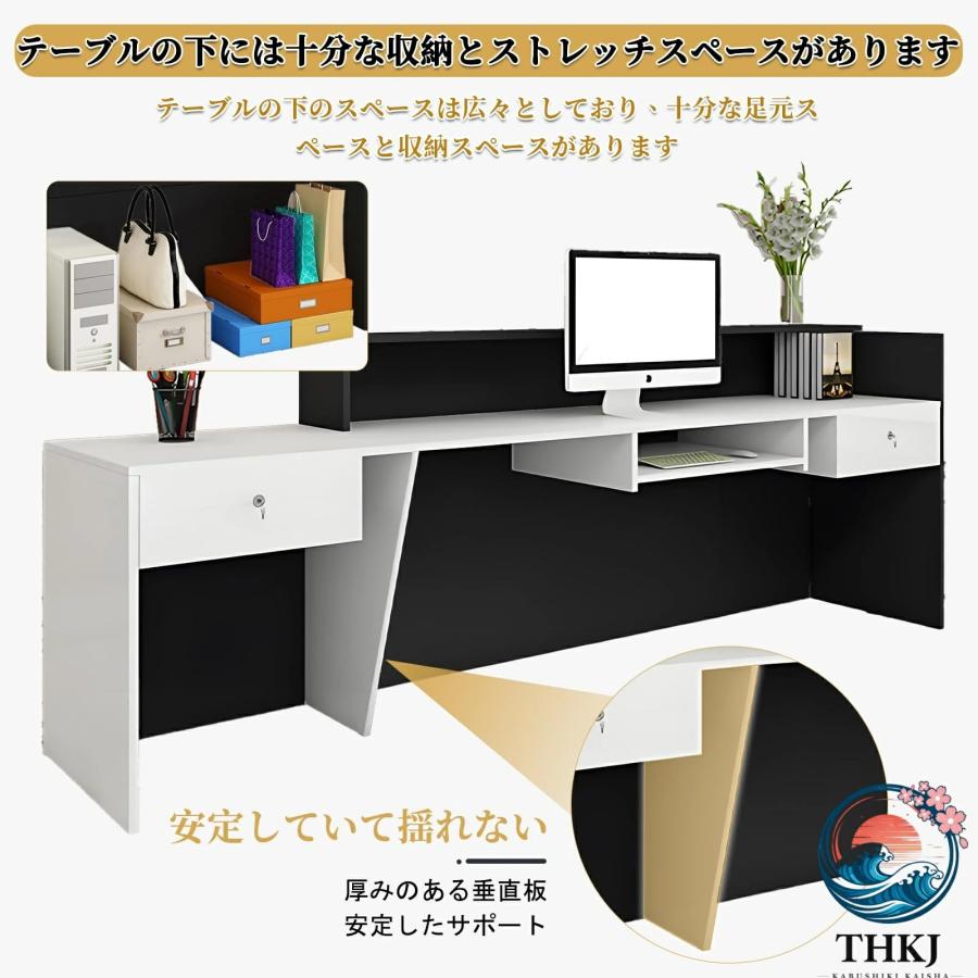 レジカウンター 受付カウンター 木製引き出し付き  小型フロントデスク 衣料品店 美容院用 おしゃれ 空間になじむ おすすめ 注目アイテム 便利 定番_3
