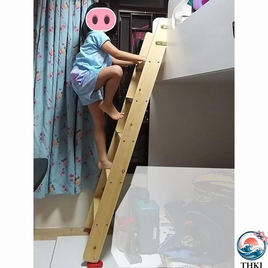 木製 はしご 3段 4段 5段 2段ベッド ハシゴ 滑り止めゴム足パッド付き