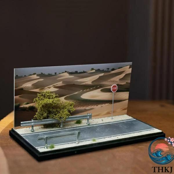 1 64 モデルカーシーン 駐車場の風景 ジオラマ DIY モデル THKJ シミュレーション砂漠の背景ボード ミニカーシーン用カーガレージジオラマ 取り付け簡単の画像