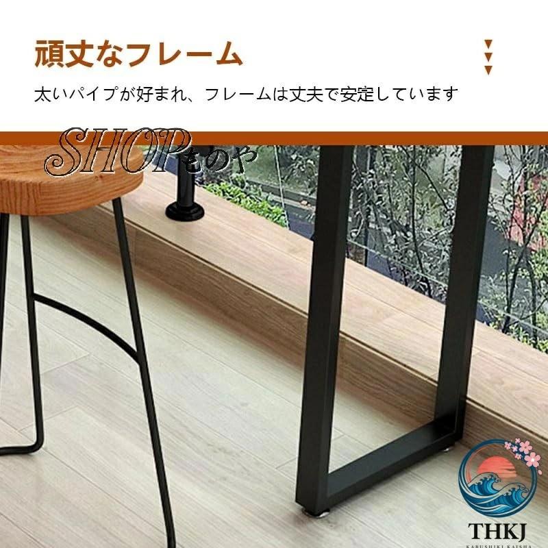 カウンターテーブル ハイテーブル バーカウンターテーブル おしゃれ 木製 THKJ ダイニングテーブル 簡単な組み立て 高さ105cm バーテーブ 頑丈な脚 リビ