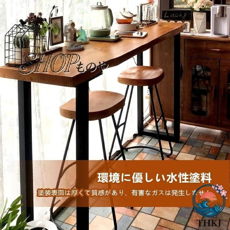 カウンターテーブル ハイテーブル バーカウンターテーブル おしゃれ 木製 THKJ ダイニングテーブル 簡単な組み立て 高さ105cm バーテーブ 頑丈な脚 リビ