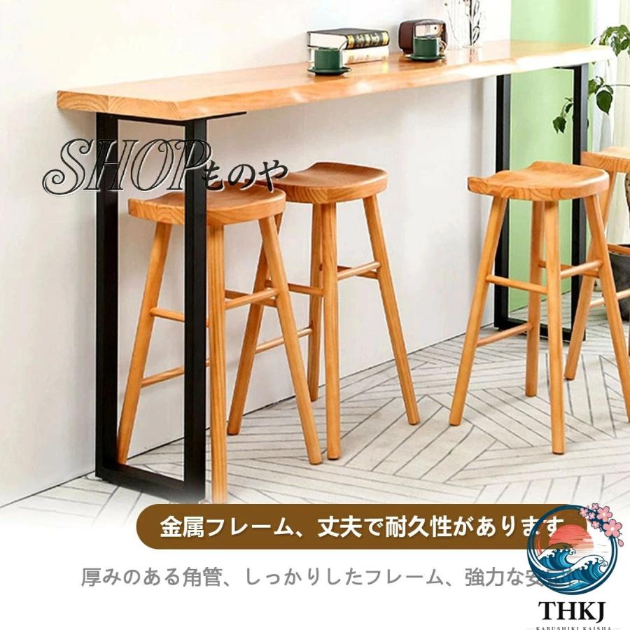 カウンターテーブル ハイテーブル バーカウンターテーブル おしゃれ 木製 THKJ ダイニングテーブル 簡単な組み立て 高さ105cm バーテーブ 頑丈な脚 リビ