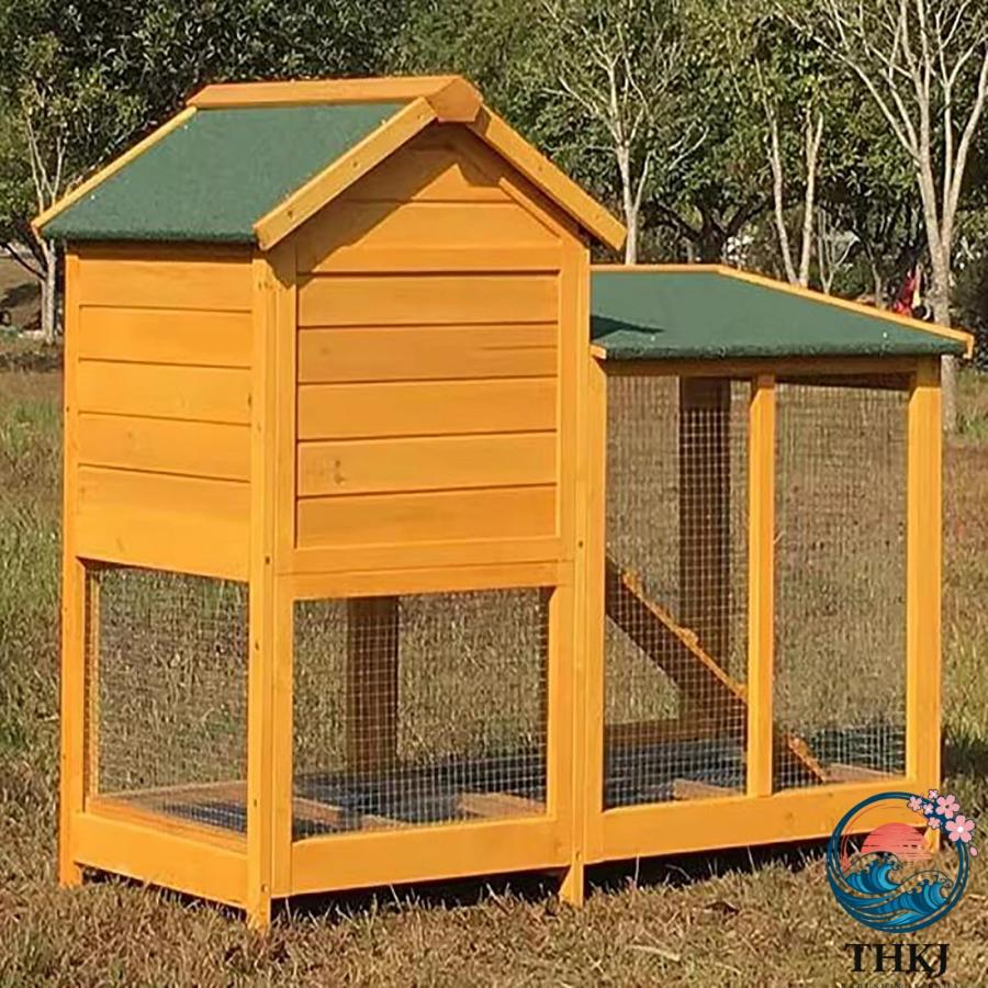 ウサギケージ うさぎケージ ウサギ小屋 屋外木製鶏小屋 耐候性 大型 鶏かご THKJ 6羽の鶏用の大きな鶏小屋防雨 組み立て簡単複数のドア付き トレー付きの画像