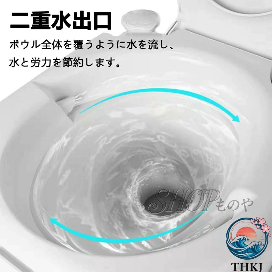 ポータブル水洗トイレ 簡易トイレ 20L 水洗タンク 24L 汚水タンク 介護用 非常用 THKJ 災害用 防災 携帯トイレ シングル水出口 ベローズポンプ式 持ち運び簡単の画像