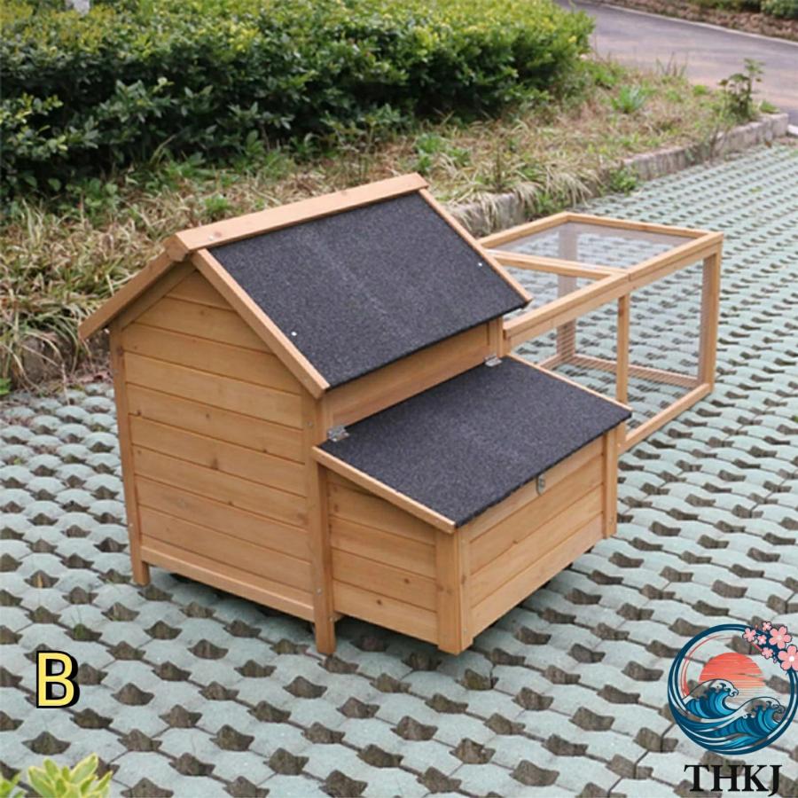 鶏小屋 屋外 大型 木製 亜鉛メッキ鋼製 鶏舎 鶏ペン 屋根付き 高耐久 庭用 THKJ 農場用 耐候性 防雨 防風性 家禽ケージ ウサギハッチ 七面鳥 アヒル ガチョウの画像