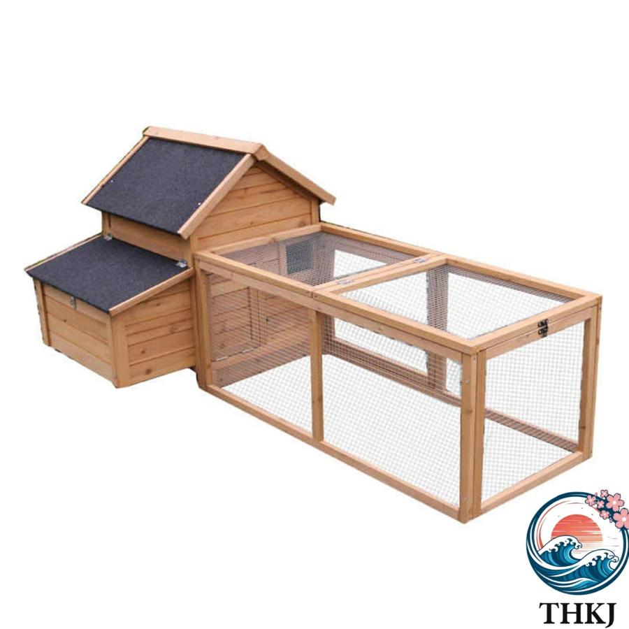 鶏小屋 屋外 大型 木製 亜鉛メッキ鋼製 鶏舎 鶏ペン 屋根付き 高耐久 庭用 THKJ 農場用 耐候性 防雨 防風性 家禽ケージ ウサギハッチ 七面鳥 アヒル ガチョウの画像