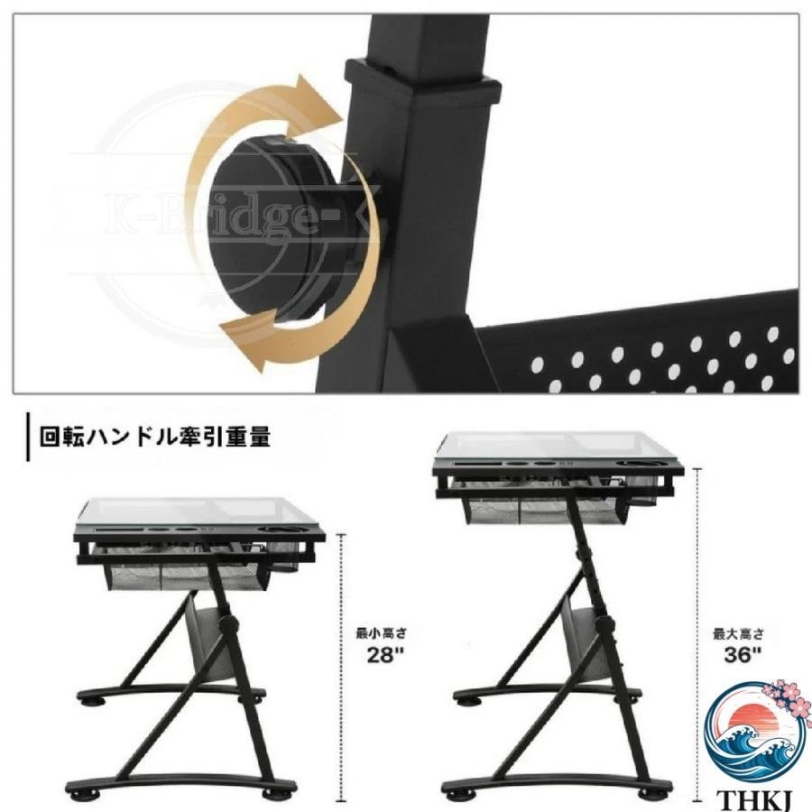 調節可能な描画表 アート デザイン デッサン 執筆 絵画 工芸 ドラフティング THKJ 仕事や研究のために 図面テーブル 高さ調節可能製図テーブル チルト可能の画像