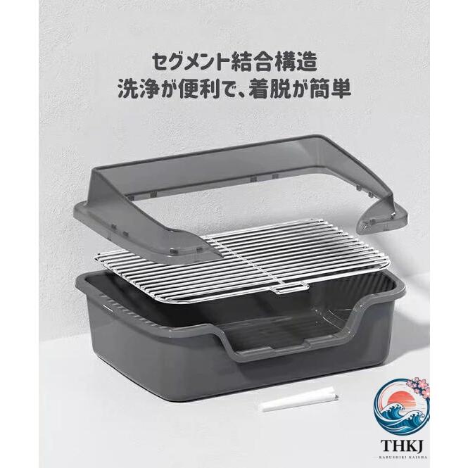 犬 トイレ トレー ステップ 囲い 壁付き トイレトレーニング トイレトレーナー THKJ 犬用 ペット用 洗える 小型犬 飛散ガード シンプル ペットケア しつけの画像