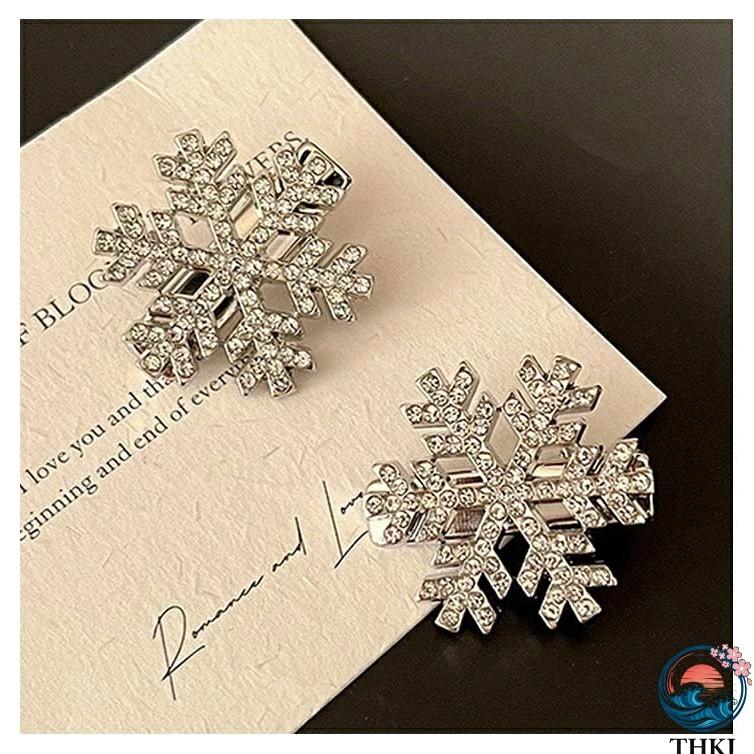 髪飾り 雪花 雪の華 雪の結晶ヘアクリップ6個セット 前髪クリップ