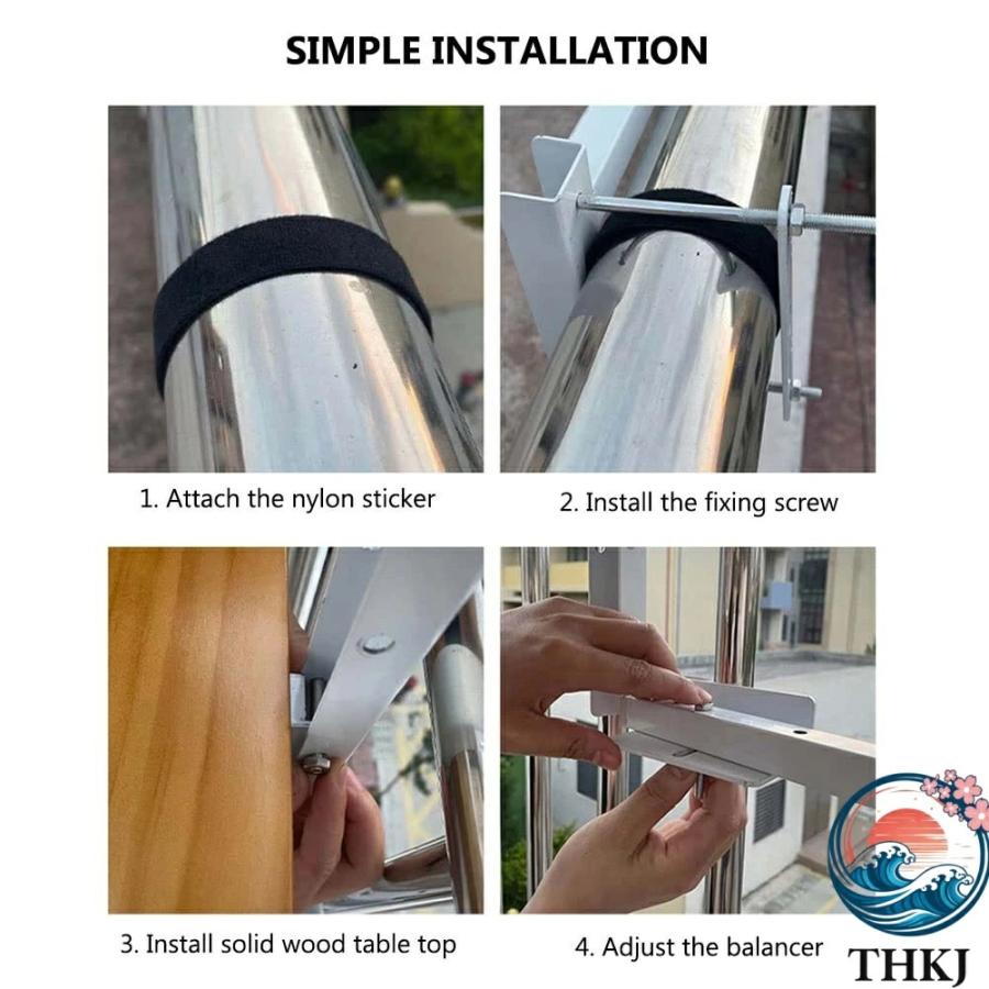 バルコニー折りたたみテーブル 屋外手すり取り付け デッキパティオ用 THKJ コンピューターダイニングバーカウンターテーブル 高さ調整可能 おしゃれ おすすめ_6