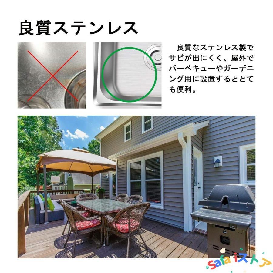 簡易流し台 ガーデンシンク 屋外 ステンレス THKJ 混合水栓 シングルシンク ダブルシンク 錆びにくい ガーデニングにおすすめ 使いやすい 便利 人気 定番の画像
