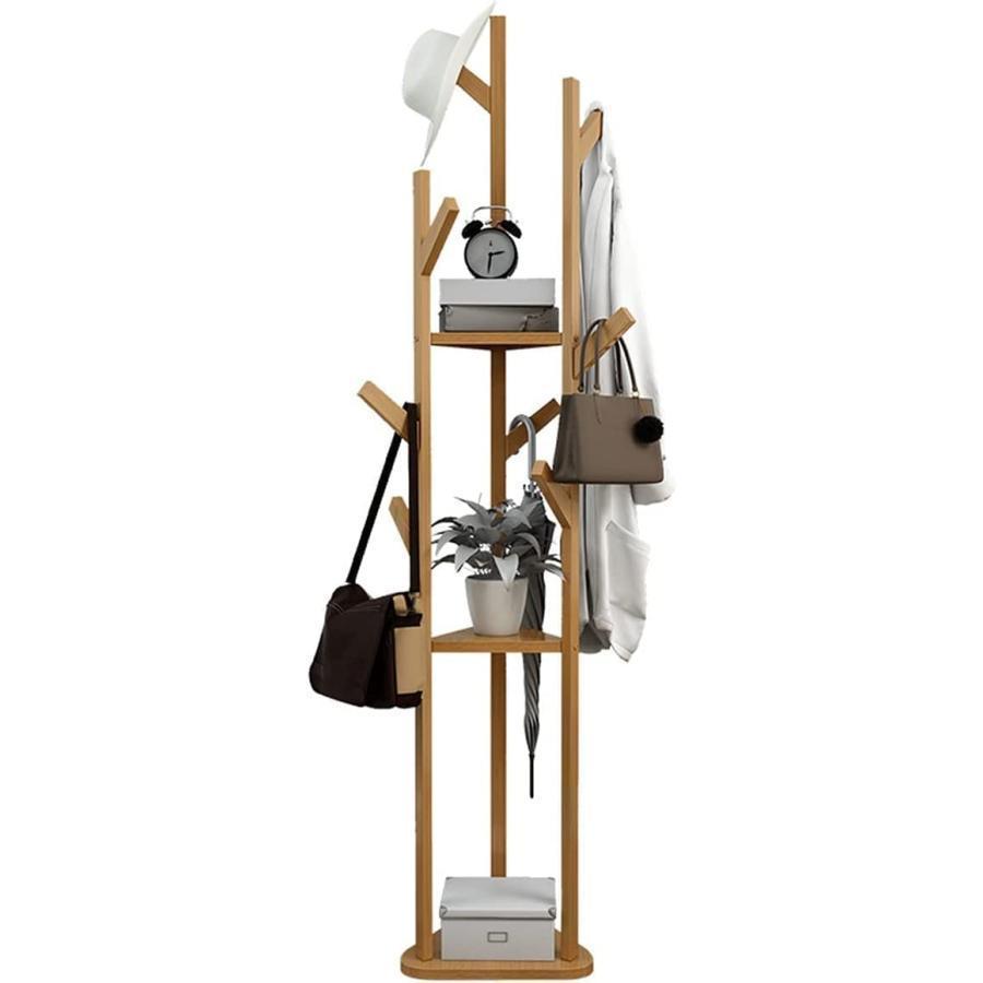 コートハンガー ハンガーラック 天然竹製 THKJ ハンガーポールスタンド 物干しハンガー 耐荷重40kg 省スペース 使いやすい 収納便利 おすすめ 注目アイテムの画像