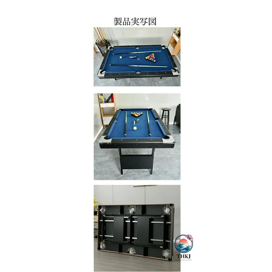2in1マルチテーブル ビリヤード 家庭用 室内 折りたたみ式 6フィート THKJ 卓球 付属品 組立不要 家庭用練習 子供 クラブ マルチゲーム 使いやすい 便利_3