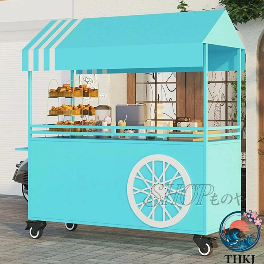 ロック可能な車輪付きモバイル食品ディスプレイスタンド 屋台ブース 