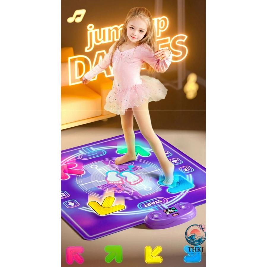 電子音楽ダンスマット 子供用タッチプレイマット 4 つのモード LED THKJ ライト付き電子ダンスマット Bluetooth サポート 音楽内蔵 クリアスピーカー 屋外パー