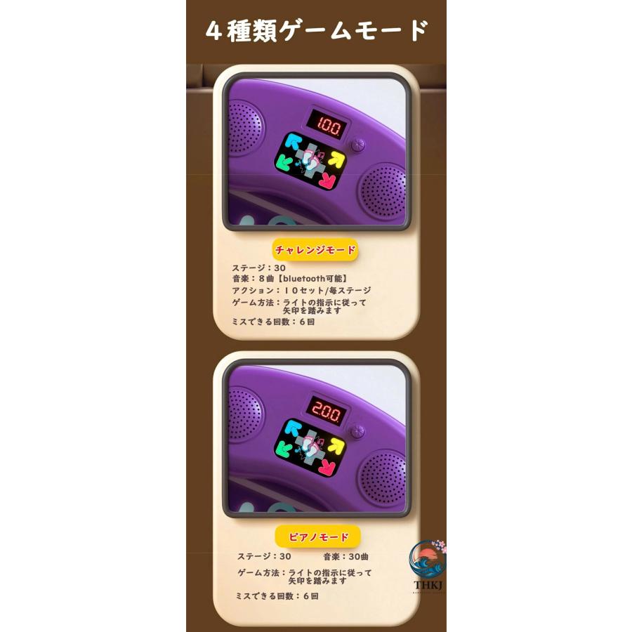 電子音楽ダンスマット 子供用タッチプレイマット 4 つのモード LED THKJ ライト付き電子ダンスマット Bluetooth サポート 音楽内蔵 クリアスピーカー 屋外パー