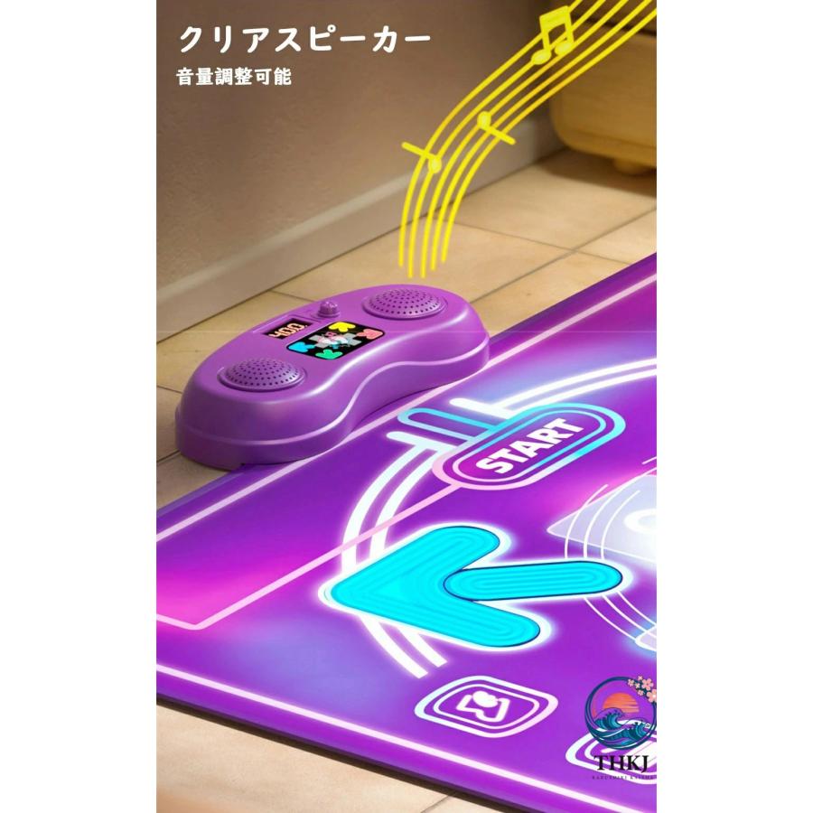 電子音楽ダンスマット 子供用タッチプレイマット 4 つのモード LED THKJ ライト付き電子ダンスマット Bluetooth サポート 音楽内蔵 クリアスピーカー 屋外パー