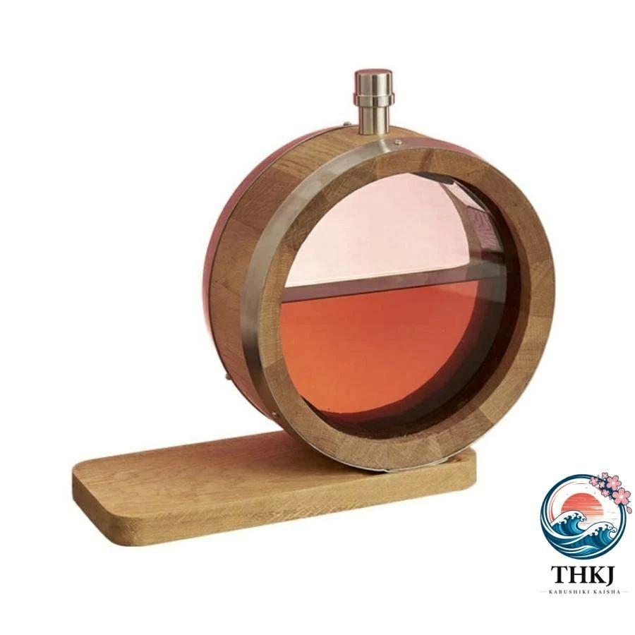 木製ワイン樽 木製オーク樽 ミニ樽 観察用の透明ガラス THKJ 木製の貯蔵容器 ワイン樽 ウイスキー熟成樽 おしゃれ 空間になじむ おすすめ 注目アイテムの画像